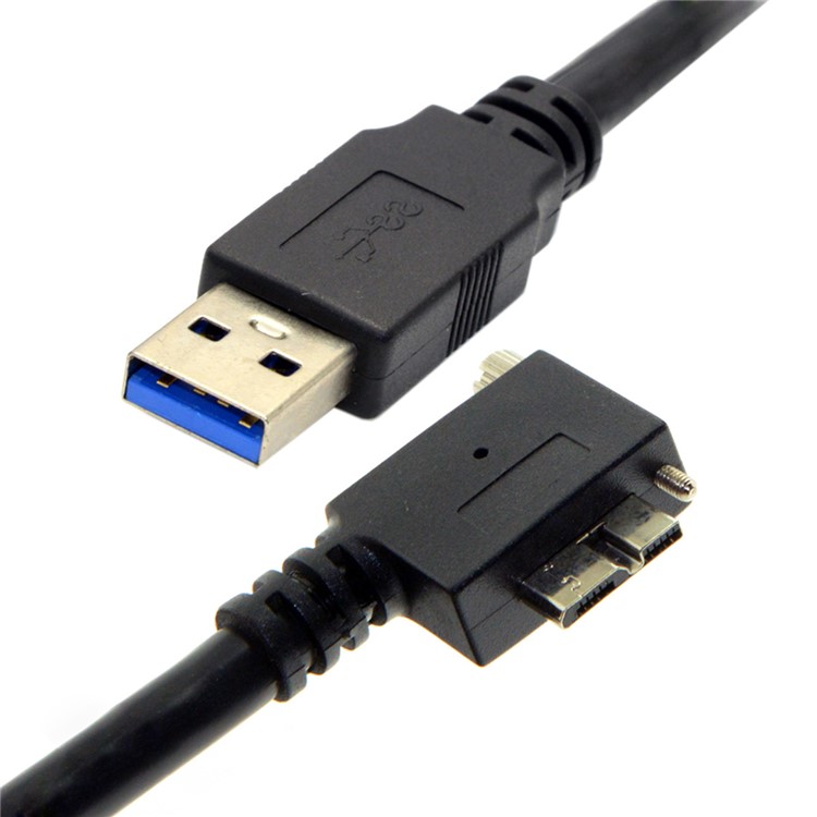 90 Degree Right Angled Micro USB Screw Mount to 3.0 Data Cable for Industrial Camera-7