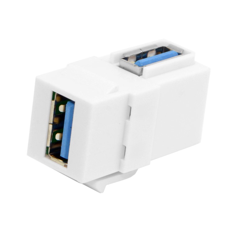 90 Degree Right Angled USB 3.0 A Female to A Female Extension Keystone Jack Coupler Adapter for Wall Plate Panel-2
