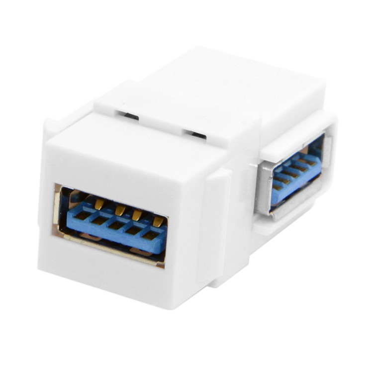90 Degree Right Angled USB 3.0 A Female to A Female Extension Keystone Jack Coupler Adapter for Wall Plate Panel-3