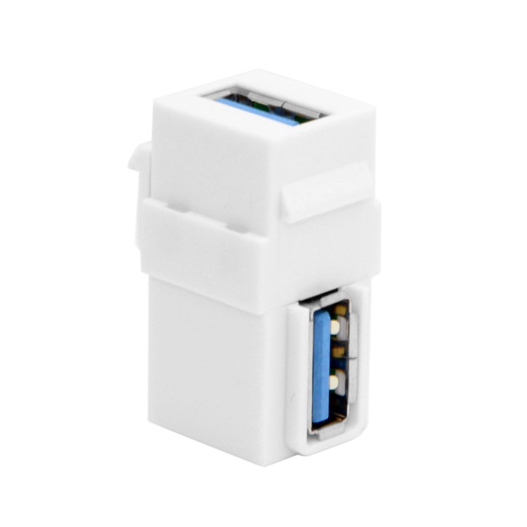 90 Degree Right Angled USB 3.0 A Female to A Female Extension Keystone Jack Coupler Adapter for Wall Plate Panel-4