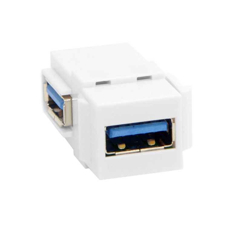 90 Degree Right Angled USB 3.0 A Female to A Female Extension Keystone Jack Coupler Adapter for Wall Plate Panel-6