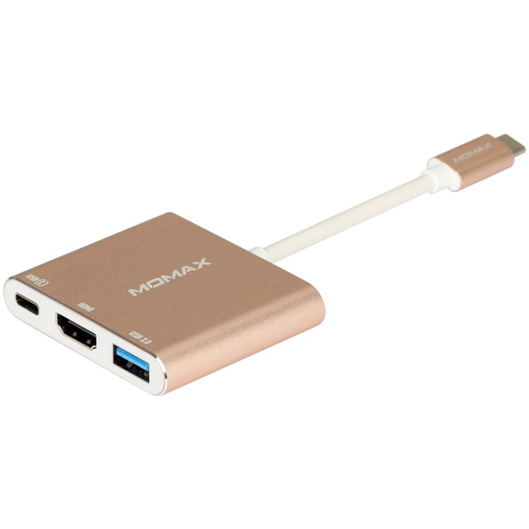 MOMAX Type-C Hub with HDMI, USB 3.0 Port and Type-C Recharging Port for MacBook 2016, Chromebook Pixel etc.-9