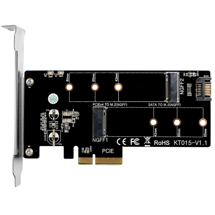 MAIWO KT015 Multi-size PCIex4&SATA to M.2 (M-Key or B-Key) SSD Adapter Converter-4