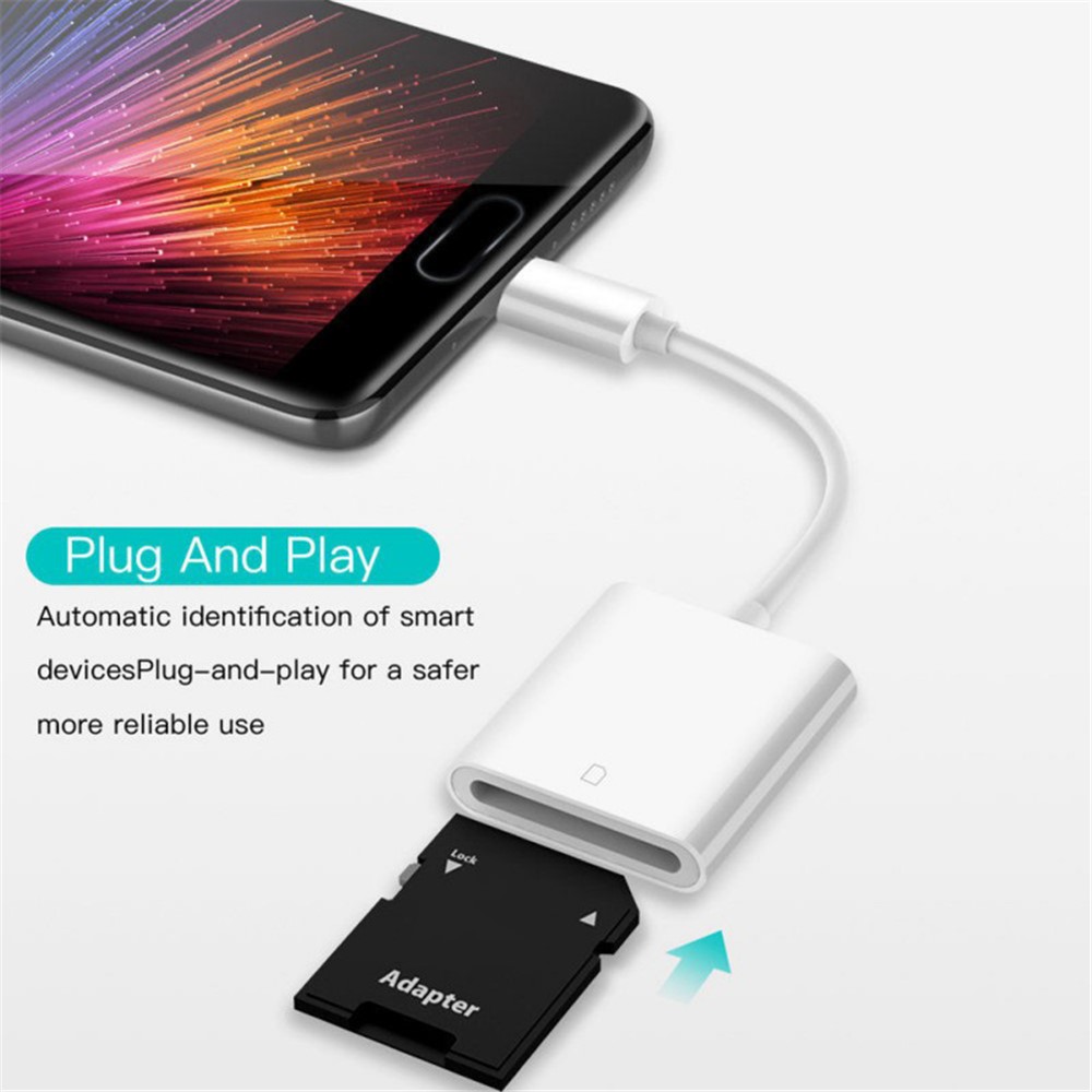 USB Tipo-C para SD Card Camera Reader para Samsung HTC Huawei LG-3