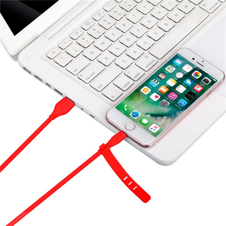 MOMAX 1M MFI Certified Flat Lightning 8-Pin USB Data Charging Cable for iPhone/iPad/iPod - Red-5