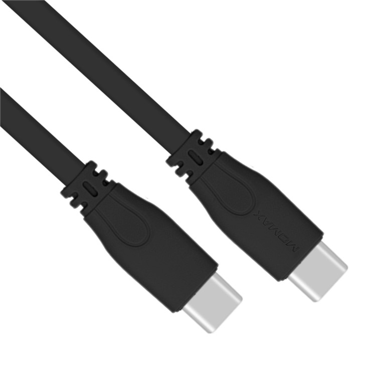 MOMAX 1M Flat Noodle USB Type-C to USB Type-C Sync Charging Cable for Samsung Huawei - Black-2