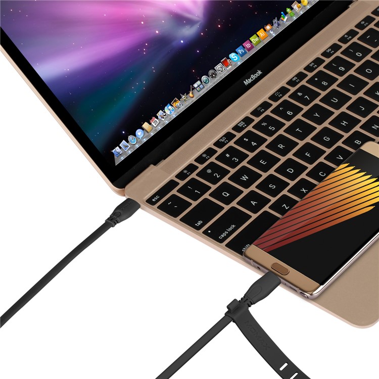 MOMAX 1M Flat Noodle USB Type-C to USB Type-C Sync Charging Cable for Samsung Huawei - Black-6