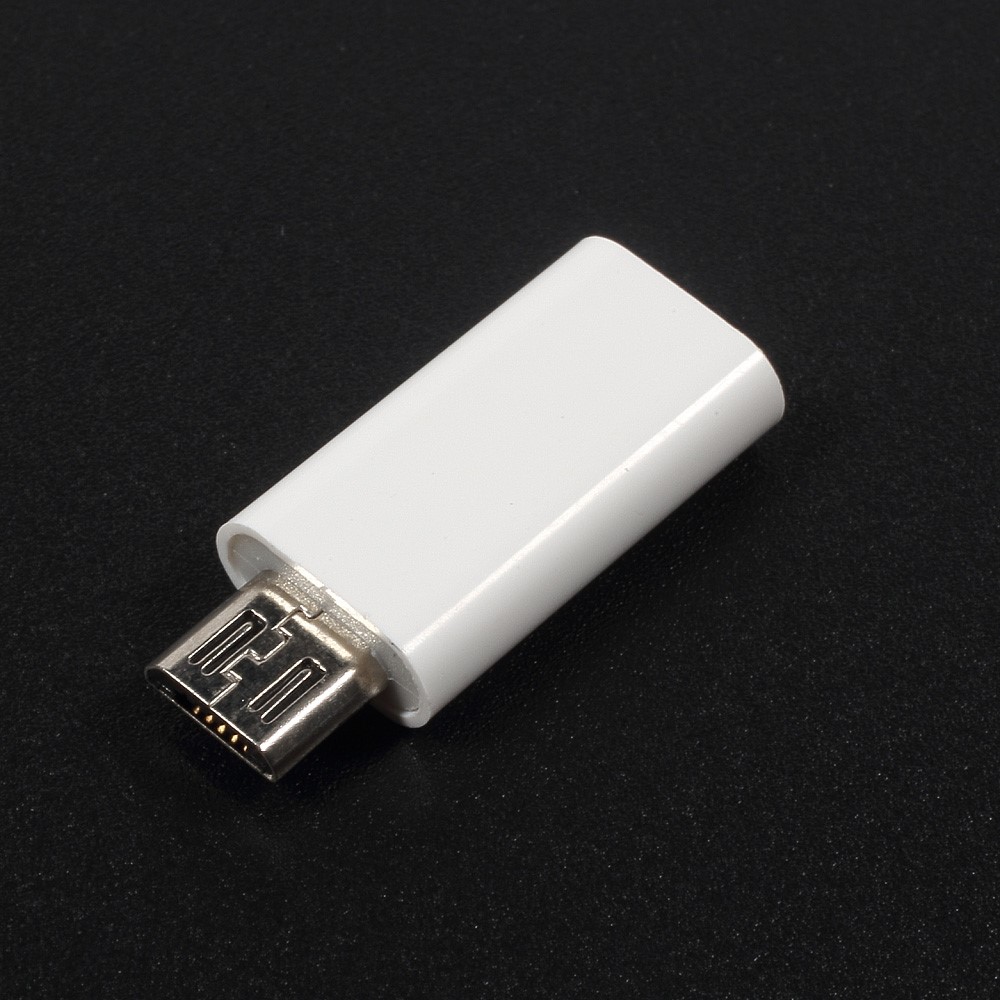 Adaptador de Conversor Masculino Feminino Para Micro USB - Branco