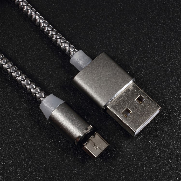 Round Magnetic Micro USB Charging Cable for Samsung Huawei etc - Grey-3