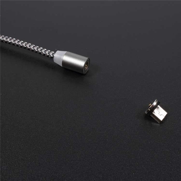 Round Magnetic Micro USB Charging Cable for Samsung Huawei etc - Grey-5
