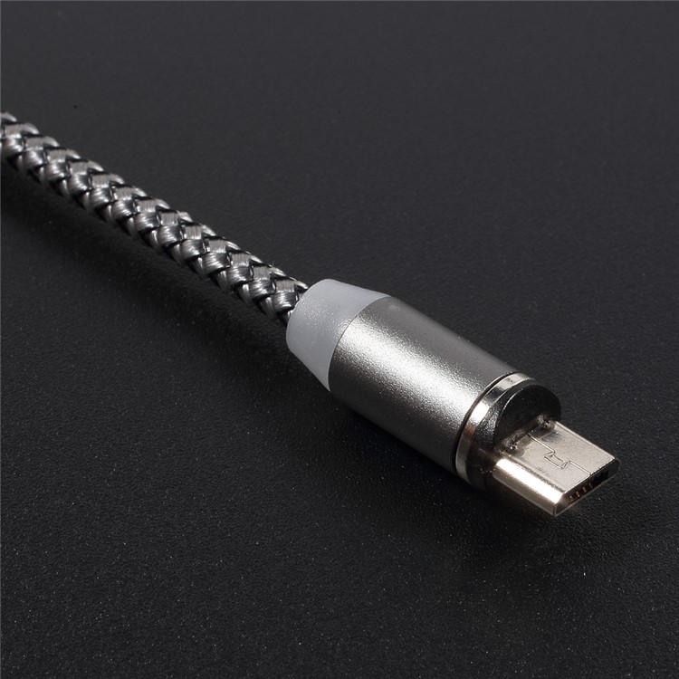 Round Magnetic Micro USB Charging Cable for Samsung Huawei etc - Grey-6