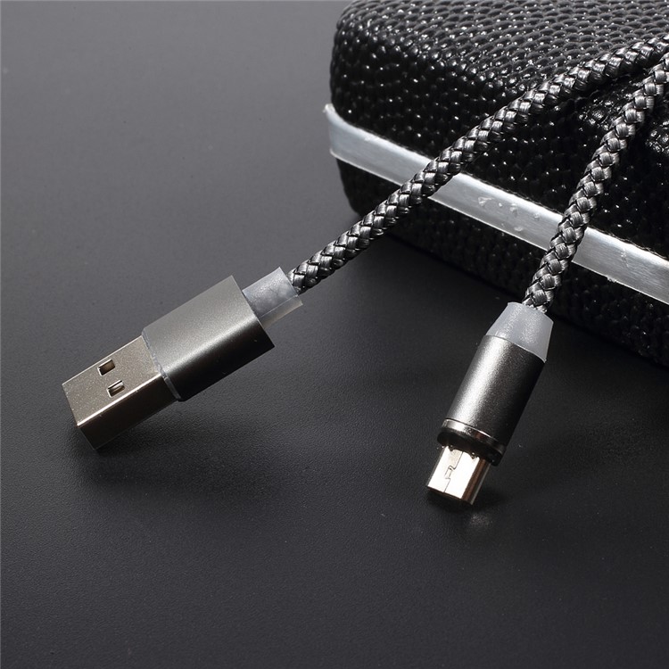 Round Magnetic Micro USB Charging Cable for Samsung Huawei etc - Grey-7