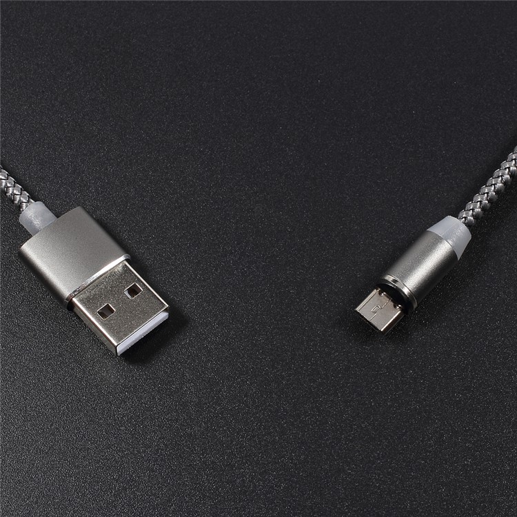 Round Magnetic Micro USB Charging Cable for Samsung Huawei etc - Grey-8