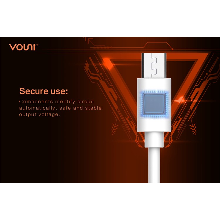 VOUNI Sprint 2.1A 1M Micro USB Data Charging Cable for Huawei P9 Lite (2017)/ Sony Xperia XZs etc - White-4
