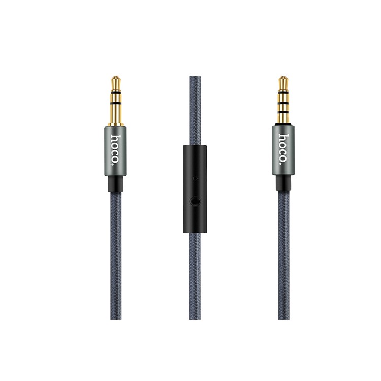 HOCO UPA04 1m 3.5 mm Cable de Audio Auxfil -masculino a Masculino Con Micrófono Inteligente Para Tableta de Teléfonos Celulares Mp3-2