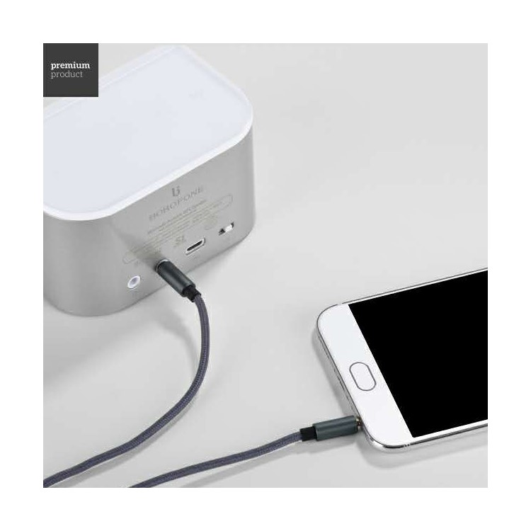 HOCO UPA04 1m 3.5mm macho para macho AUX cabo de áudio com microfone inteligente para celular Tablet MP3-3