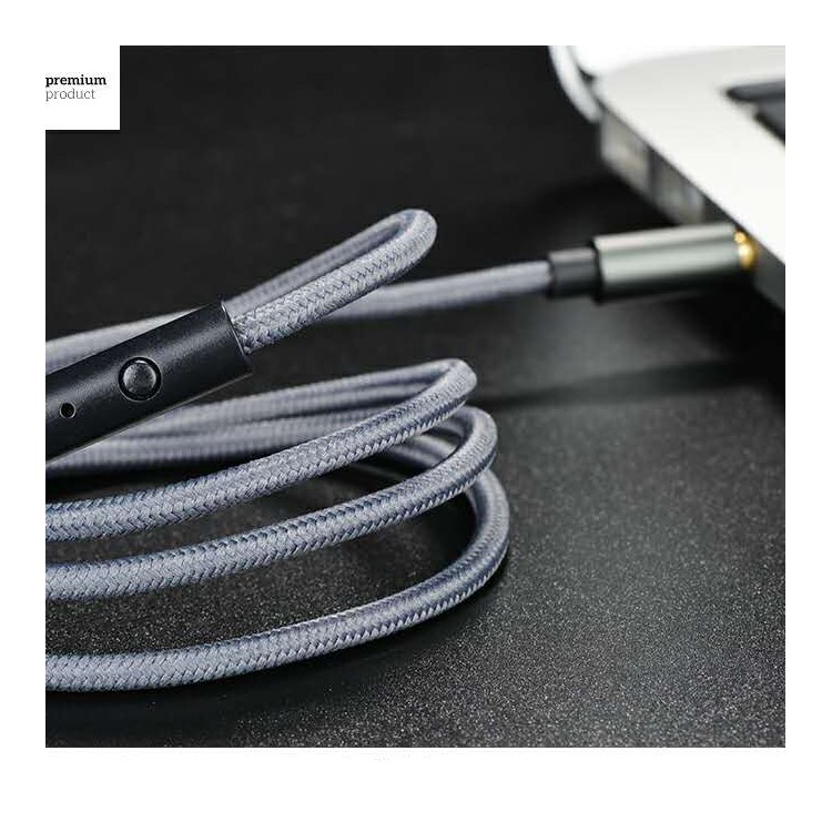 HOCO UPA04 1m 3.5mm macho para macho AUX cabo de áudio com microfone inteligente para celular Tablet MP3-7