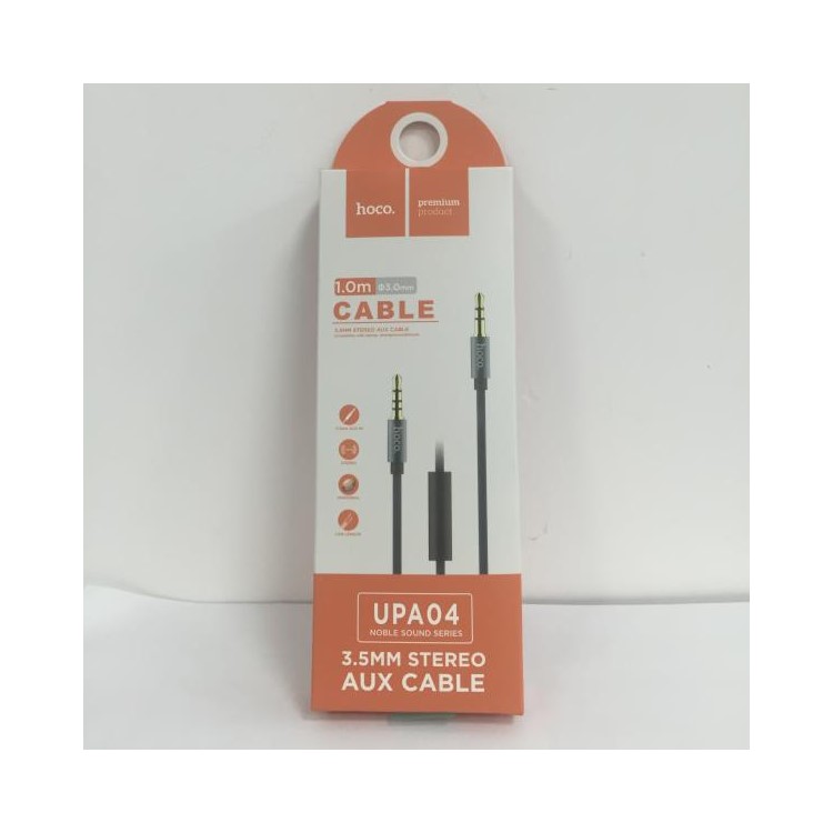 HOCO UPA04 1m 3.5mm macho para macho AUX cabo de áudio com microfone inteligente para celular Tablet MP3-9