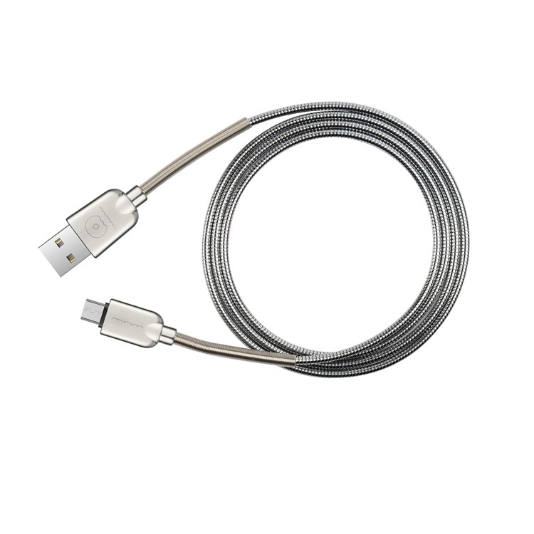 

WUW-X30 1M Stainless Steel Micro USB Fast Charging Cable for Samsung Huawei etc. - Silver Color