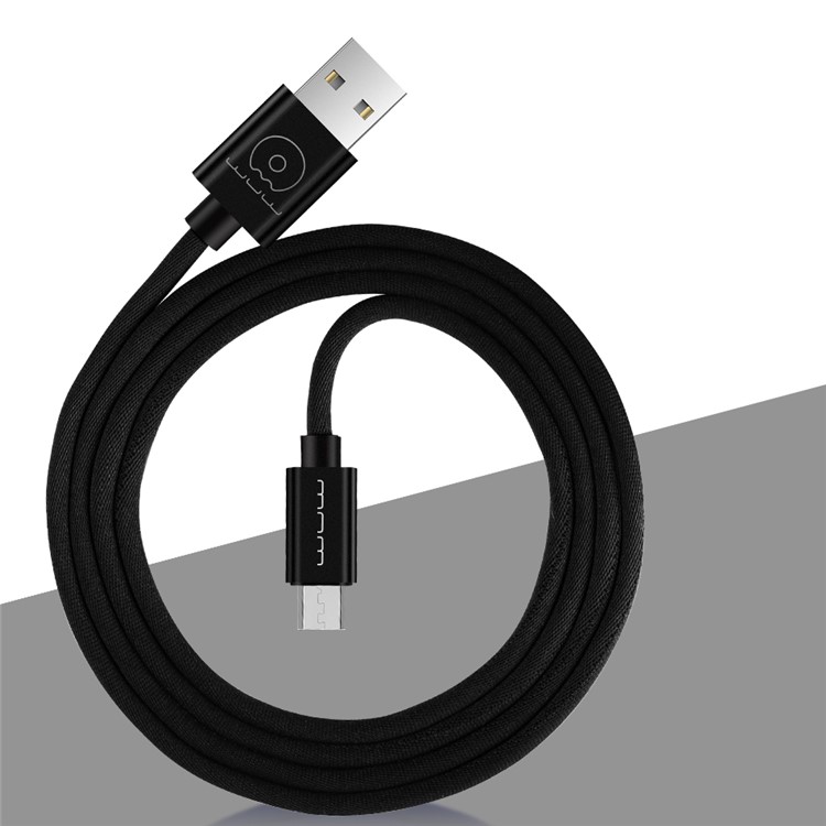 WUW-X29 Bikini Cloth Skin 1M Lightning Micro USB Charging Cable for Samsung HTC Sony - Black-1