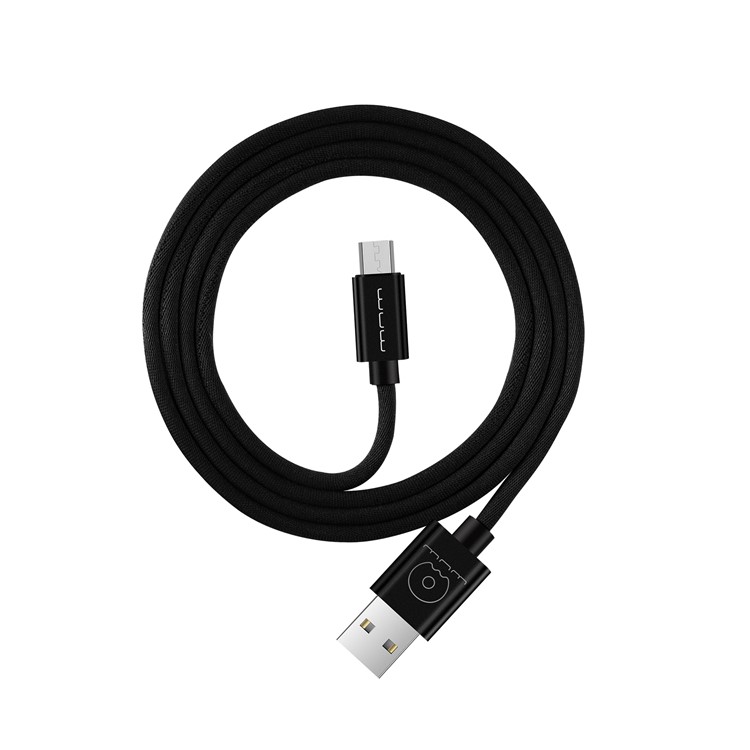 WUW-X29 Bikini Cloth Skin 1M Lightning Micro USB Charging Cable for Samsung HTC Sony - Black-2
