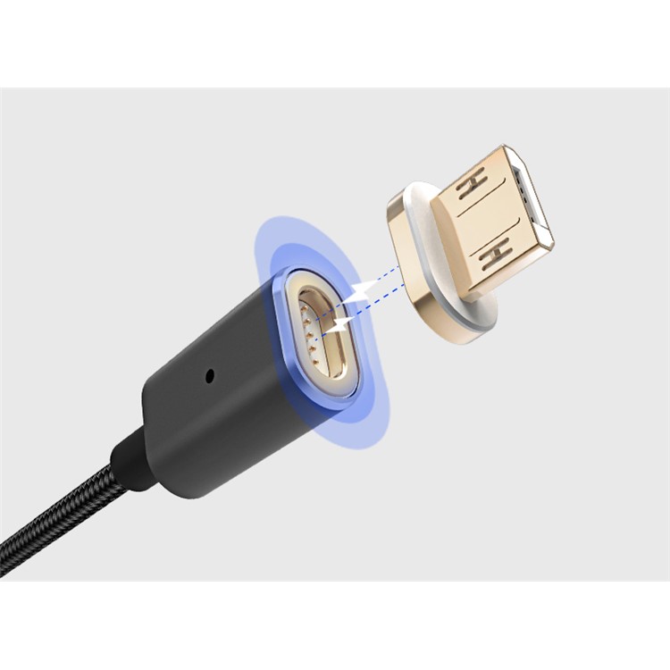 USAMS US-SJ133 Braided Micro USB Magnetic Data Sync Charge Cable for Samsung HTC Huawei Etc. - Black-2
