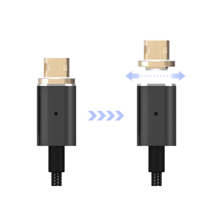 USAMS US-SJ133 Braided Micro USB Magnetic Data Sync Charge Cable for Samsung HTC Huawei Etc. - Black-3