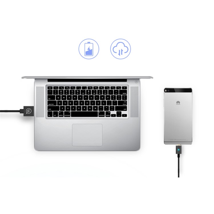 USAMS US-SJ133 Braided Micro USB Magnetic Data Sync Charge Cable for Samsung HTC Huawei Etc. - Black-4
