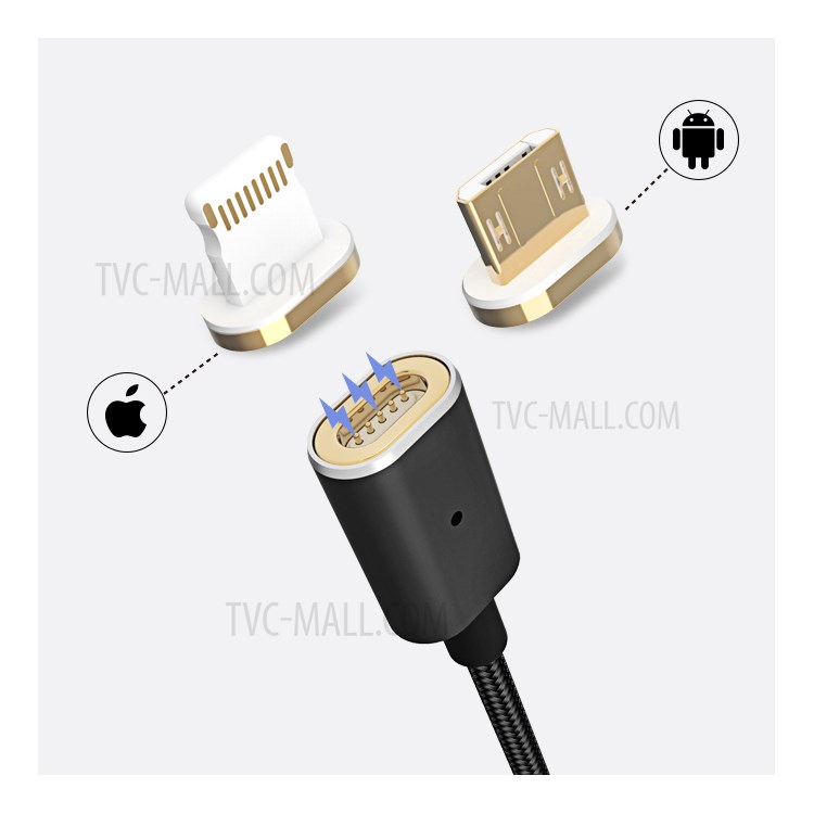 USAMS US-SJ133 Braided Micro USB Magnetic Data Sync Charge Cable for Samsung HTC Huawei Etc. - Black-5