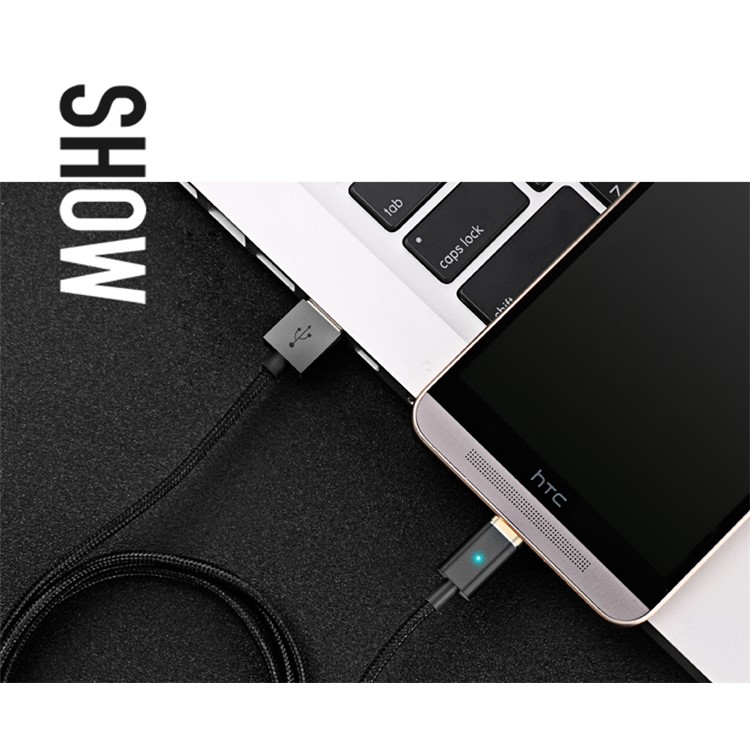 USAMS US-SJ133 Braided Micro USB Magnetic Data Sync Charge Cable for Samsung HTC Huawei Etc. - Black-6
