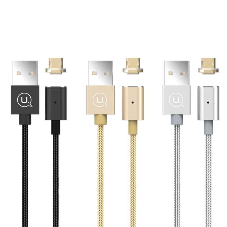 USAMS US-SJ133 Braided Micro USB Magnetic Data Sync Charge Cable for Samsung HTC Huawei Etc. - Black-7
