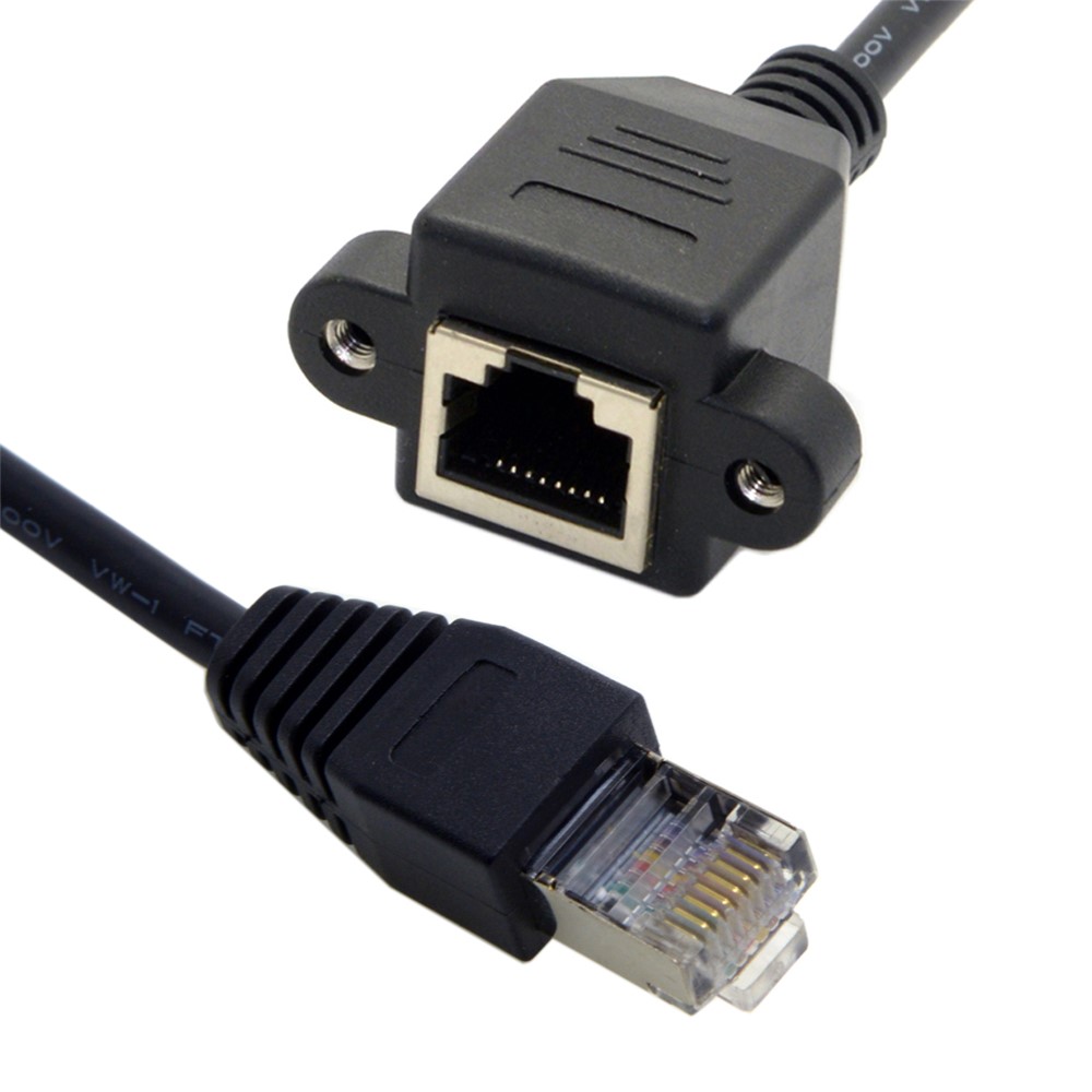 FTP STP UTP Cat 5e Male Para Fêmea Lan Ethernet Extensão do Cabo Cabo do Cabo Com Orifícios de Montagem do Painel-2