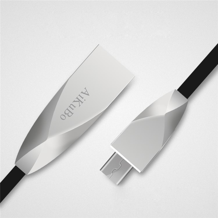 1M Kirsite Flat Noodle Micro USB Sync Data Charging Cable for Samsung Huawei - Black-3