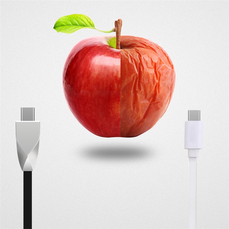 1M Kirsite Flat Noodle Type-C USB Sync Data Charging Cable for Samsung Huawei - Black-7