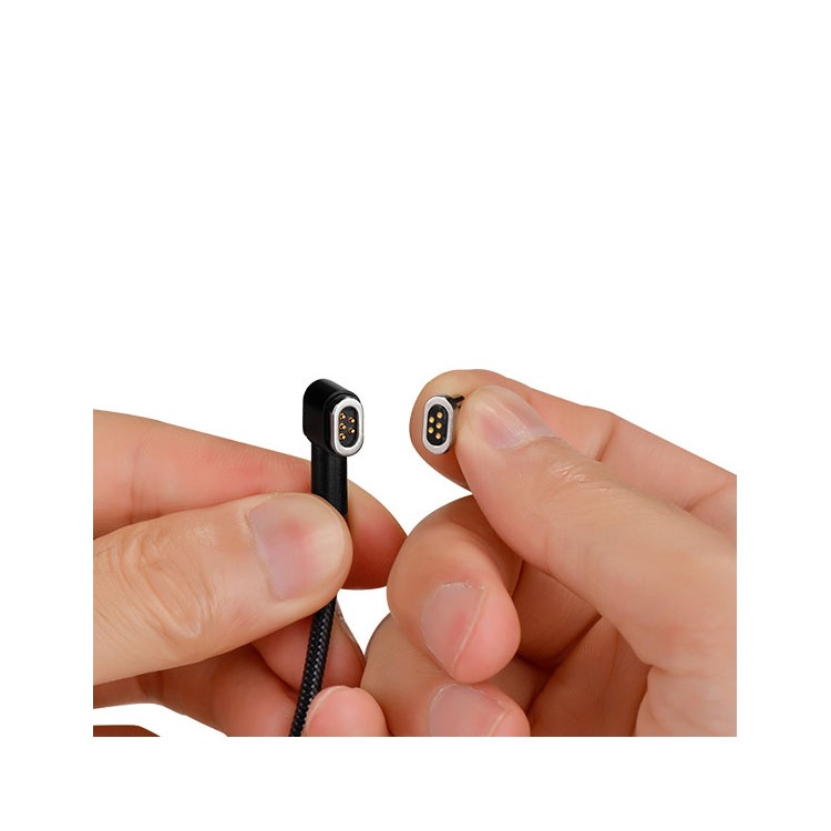 HOCO U20 L Shape Magnetic Absorption Micro USB Charging Data Cable - Black-6