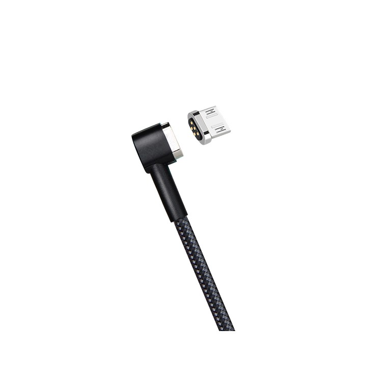 HOCO U20 L Shape Magnetic Absorption Micro USB Charging Data Cable - Black-7
