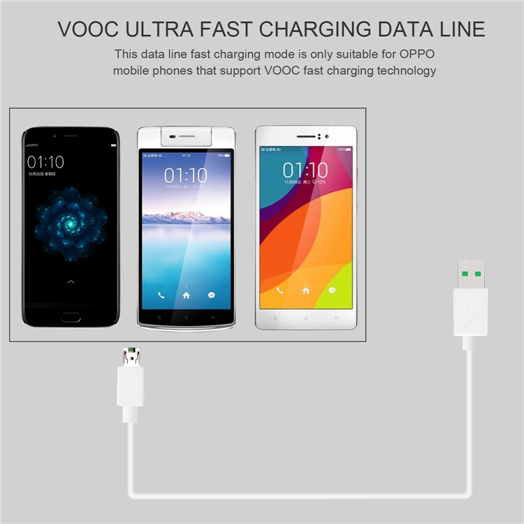 5V / 5A High Speed Micro USB Data Sync Charge Cable for Oppo R11 / R9 etc. Oppo Mobile Phones - White-7