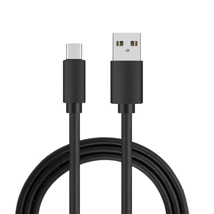PU Leather Micro USB Charging Data Cable for Android Devices (1m) - Blue-1