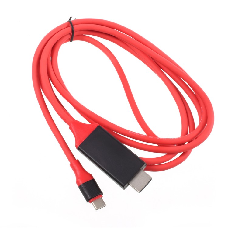 USB Type-C to HDMI Male Cable (2M) for Samsung Galaxy S8 G950 - Red-2