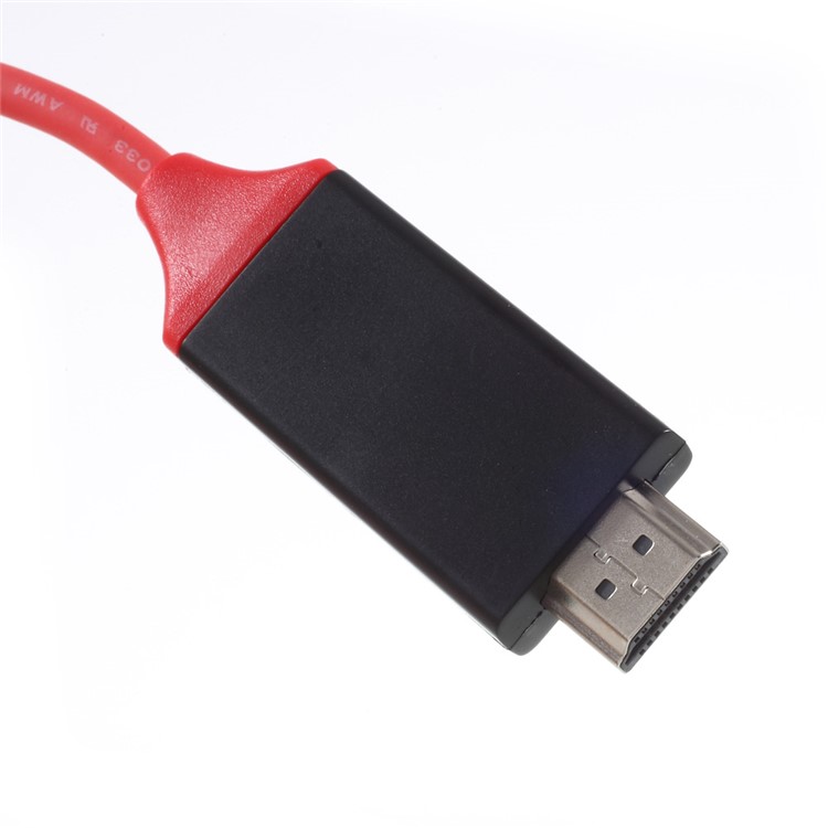 USB Type-C to HDMI Male Cable (2M) for Samsung Galaxy S8 G950 - Red-3