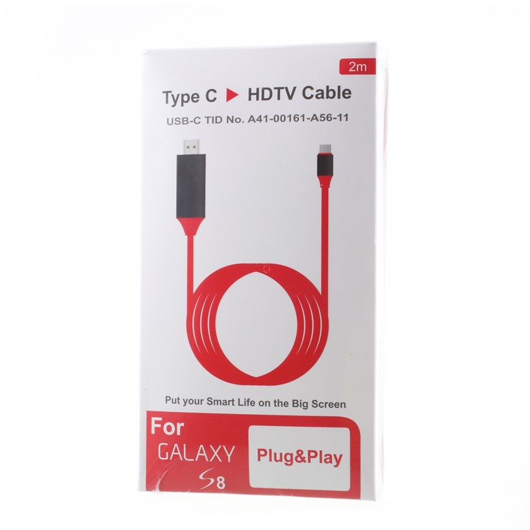 USB Type-C to HDMI Male Cable (2M) for Samsung Galaxy S8 G950 - Red-5