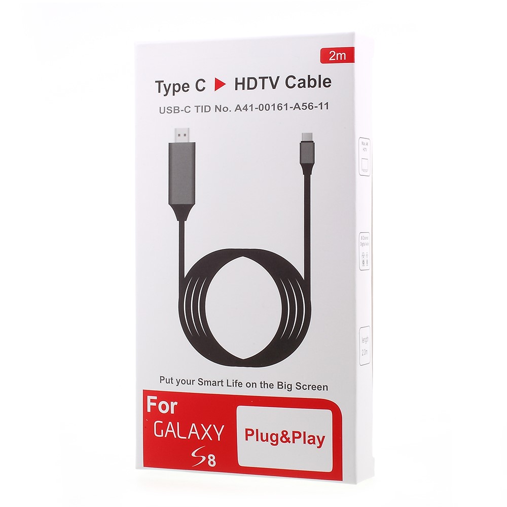 2M USB Type-C to HDMI Cable for Samsung Galaxy S8 G950 - Black-7