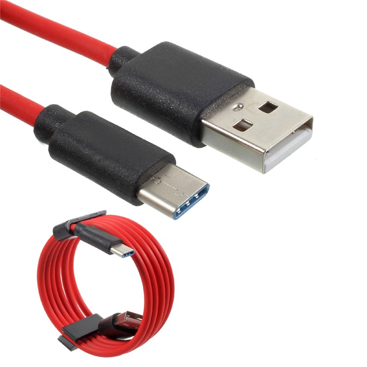 S-X07 1M 2.4A TPE Type-C USB Data Sync Charging Cable for Samsung S8 / OnePlus 5 Etc. - Red-1