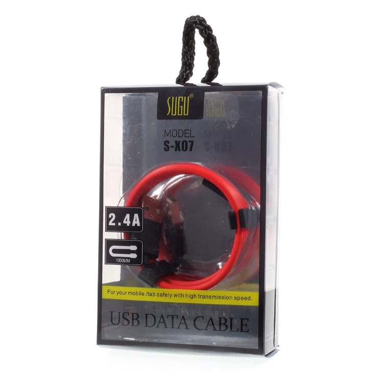 S-X07 1M 2.4A TPE Type-C USB Data Sync Charging Cable for Samsung S8 / OnePlus 5 Etc. - Red-9