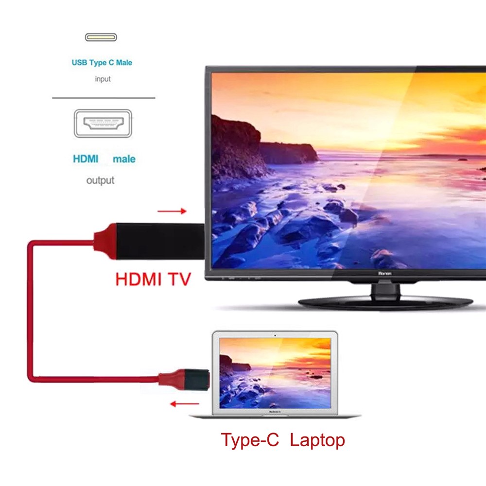 USB C Zu HDMI USB 3.1 Typ C Stecker Auf HDMI Stecker 4K High Speed ??Kabel Adapter Für 2017 Macbook Chromebook Pixel Samsung Galaxy S8-16