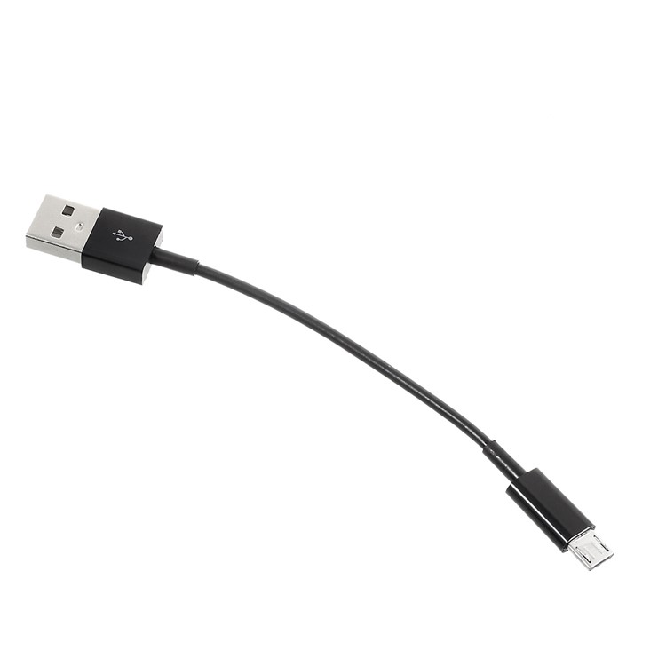 13.5cm Micro USB 2.0 Data Sync Charging Cable for Samsung Xiaomi Huawei etc - Black-1