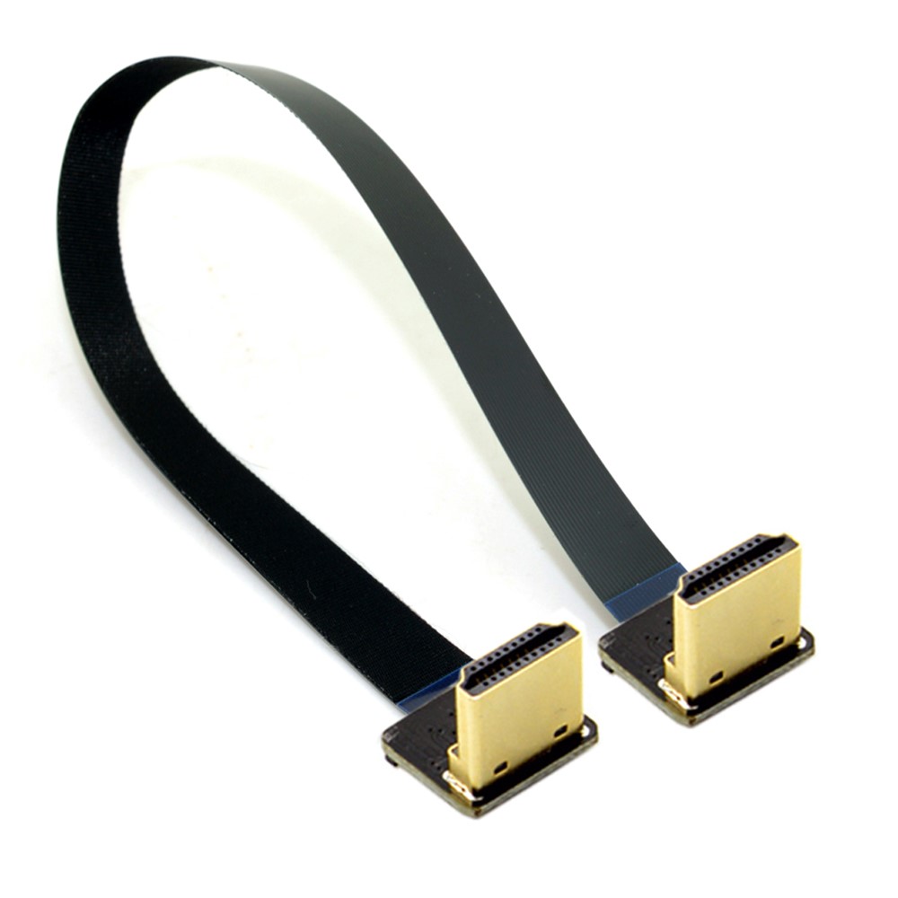 0,2M Dual 90 graus baixo angulado HDMI Tipo A Macho para macho HDTV FPC Cabo plano para FPV HDTV Multicopter Aerial Photography-1