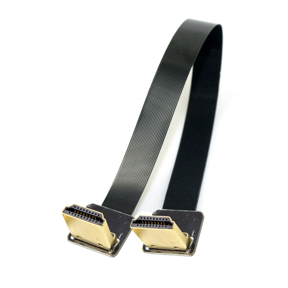 0,2M Dual 90 graus baixo angulado HDMI Tipo A Macho para macho HDTV FPC Cabo plano para FPV HDTV Multicopter Aerial Photography-6