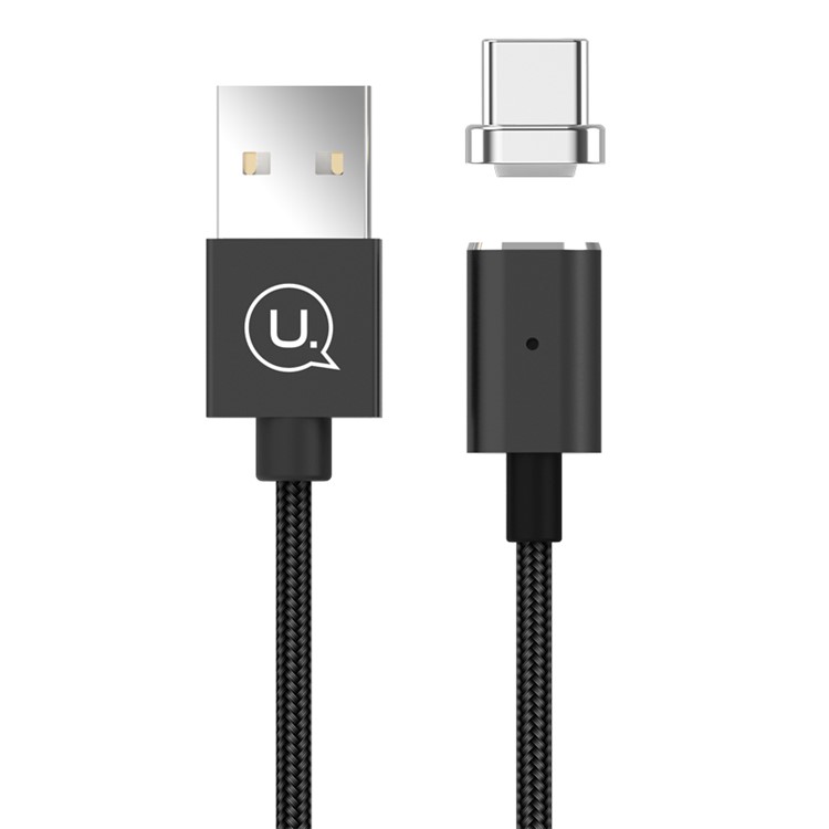 USAMS US-SJ143 U-Link Series Braided Type-C Magnetic Data Sync Charge Cable - Black-1