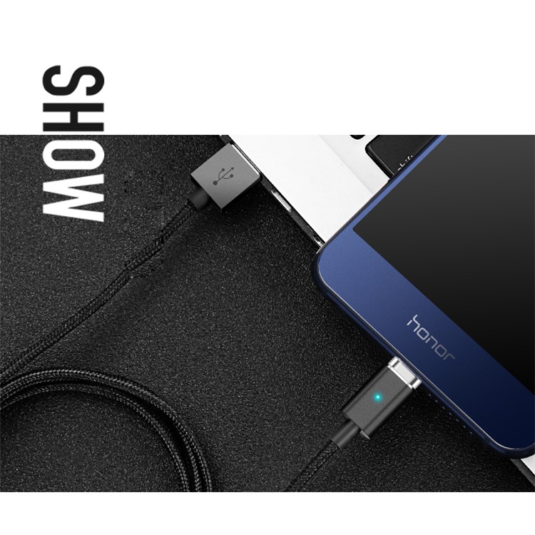 USAMS US-SJ143 U-Link Series Braided Type-C Magnetic Data Sync Charge Cable - Black-4